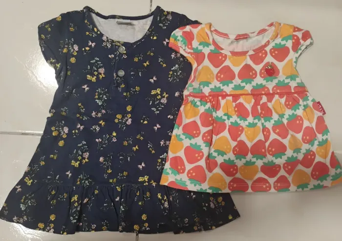 Kit 2 vestidos infantis estampado - bebê.
