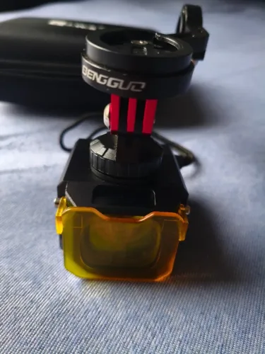 Farol Bike 50w Lente Amarela Controle sem Fio Encaixe Gopro 