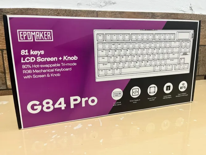 TECLADO MECÂNICO EPOMAKER G84 PRO SEM FIO TRI-MODE - NA CAIXA NOVO!!!