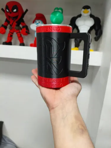Porta copo personalizado - Flamengo acompanha copo inox 500ml