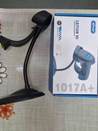 Leitor De Código De Barras Manual Knup Kp-1017 Com Fio Usb