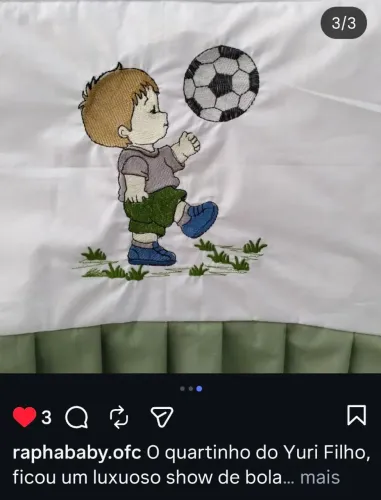 Um luxuoso kit berço novo - tema futebol