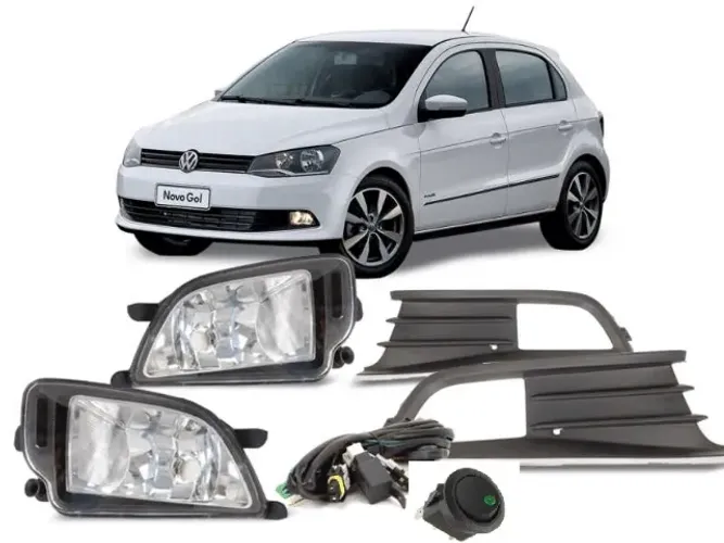 Kit farol milha Gol GVI 2014à2018 c/lâmpadas
