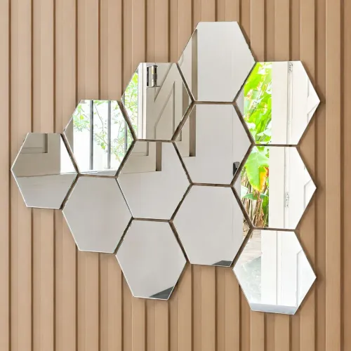 Espelhos Hexagonais Decorativos 