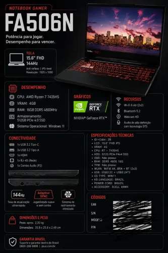 Notebook gamer Asus