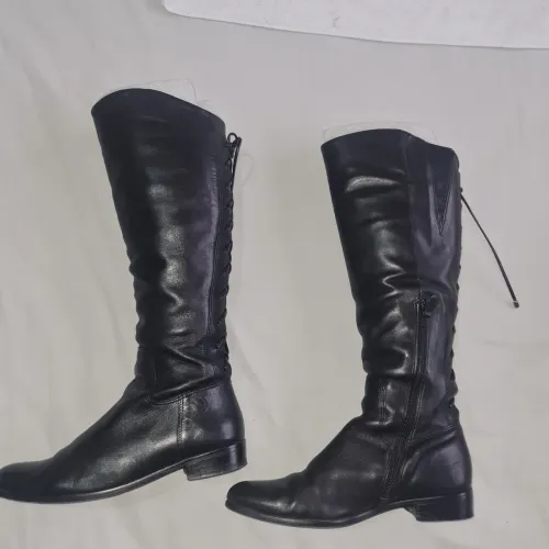 Botas de couro cano longo
