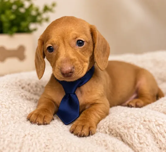 Dachshund teckel mini encantador olho azul e verde 