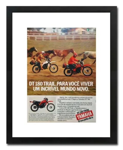 Yamaha DT 180 - Quadro/pôster decorativo com propaganda original de revista