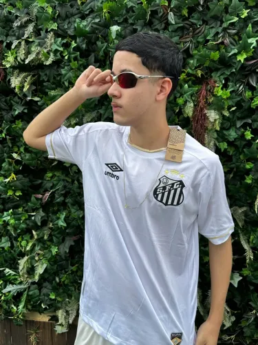 Camisa de Futebol Masculina Alvinegra (Santos) - Tamanho G Pronta Entrega