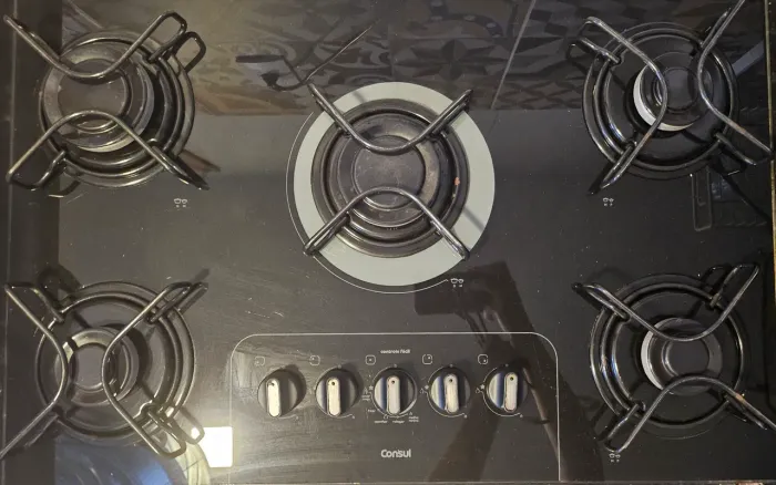 Cooktop Consul 5 Bocas - Vidro Preto