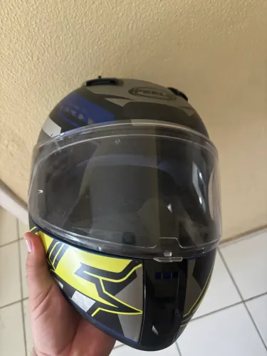 Capacete Moto Peels Icon 23 Track Azul Metálico Prata 