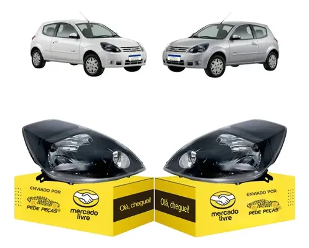 Par Sinaleira Ford Ka 2009 2010 2011 2012 2013 Máscara Negra Ambos Lados