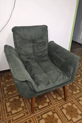 Poltrona Suede Verde - Modelo Pérola | R$150