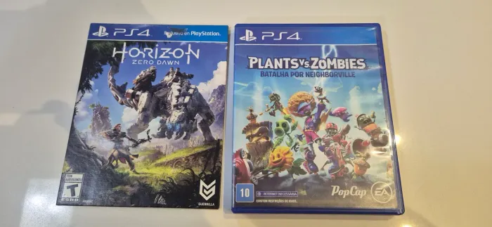 JOGO PS4 HORIZON ZERO DOWN + PLANTS&ZOMBIES MIDIA FÍSICA