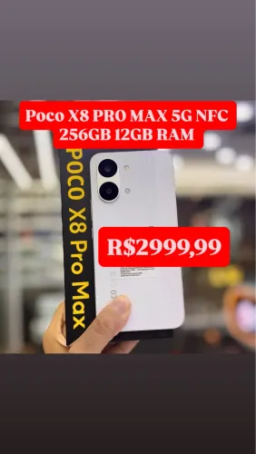 Xiaomi Poco x8 Pro Max 5G NFC 256/12 Branco Lacrado Entregamos Grátis