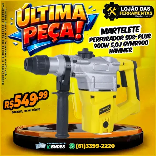 Martelete Perfurador SDS-Plus 900W 5,0J GYMR900 Hammer