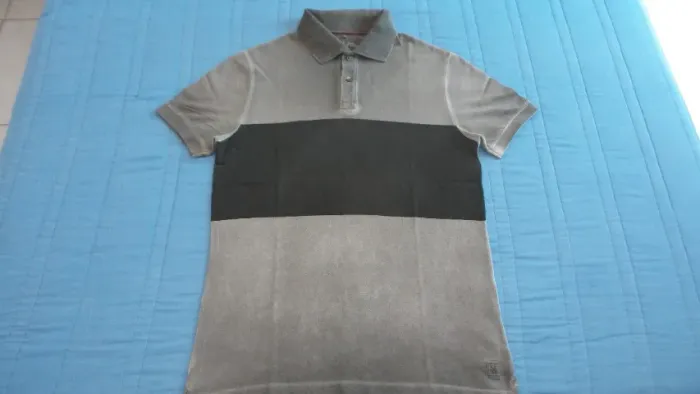 Camiseta Cinza Estonada Polo John John Masculina
