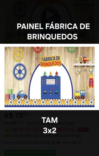 Painel de festa 3x2 a venda