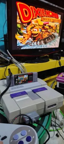 super Nintendo fat completo funcionando 