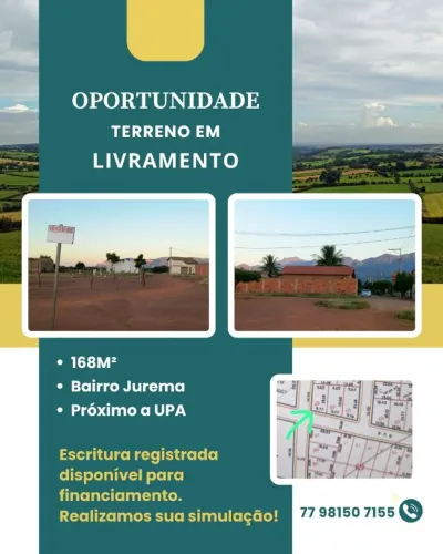 Lote à Venda - 168 m² - Livramento de Nossa Senhora/BA