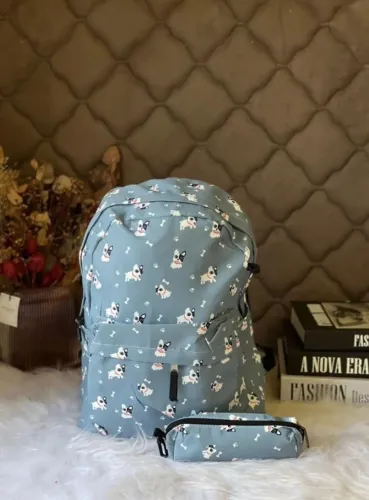 Mochila Escolar + estojo WOP - Cachorro