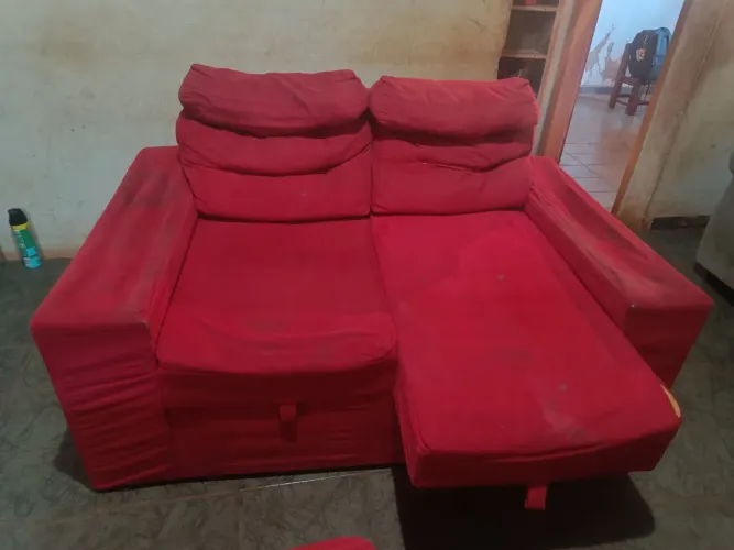 Jogo de sofá retrátil vermelho não entrego, Jardim Aero Rancho