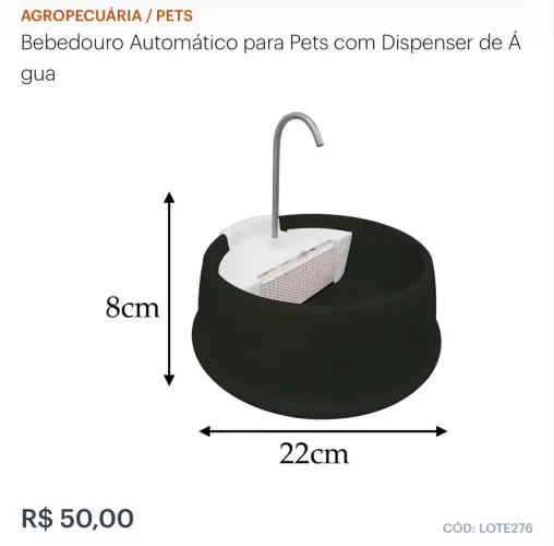 Bebedouro Automático para Pets com Dispenser de Água