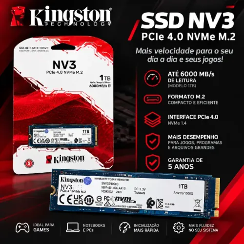 Ssd Kingston 1tb Nvme Nv3 Pcie 4.0