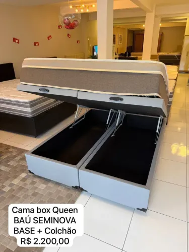 Cama box Queen BAÚ SEMINOVA TOP - ENTREGAMOS
