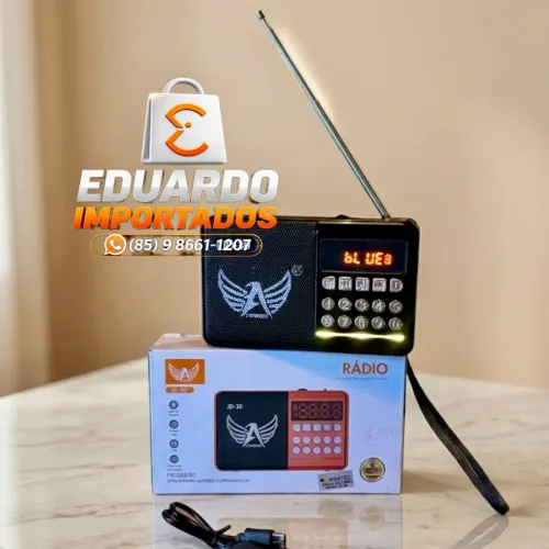 Rádio Portátil Digital JD-30 - Bluetooth, Pen Drive, Cartão SD e FM