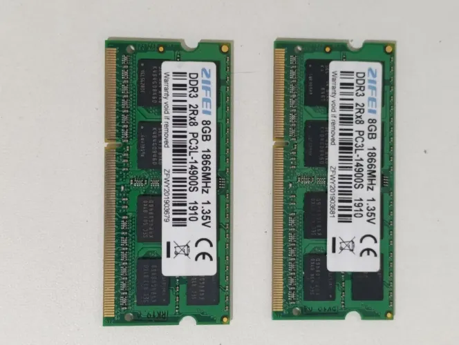 Memória ddr3l 16gb duas de 8gb