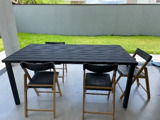 Mesa de alumínio ripado 1,8x0,9 m