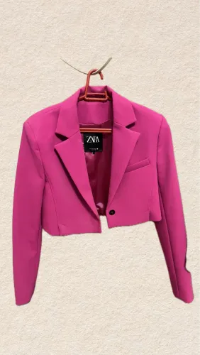 Blazer Cropped Zara - Pink