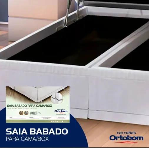Saia Babado para Base Baú Ortobom Super King 193x203