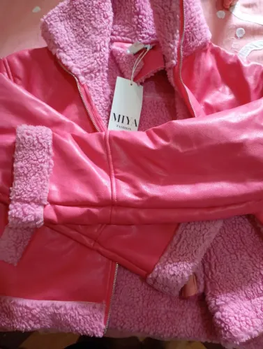 Jaqueta couro rosa