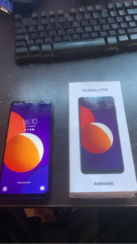CELULAR M12 + 64GB + CAIXA NUNCA FOI. ABRRTO