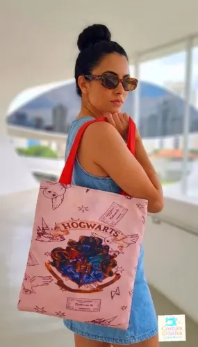Bolsa Ecológica / Ecobag Artesanal Média / Hogwarts