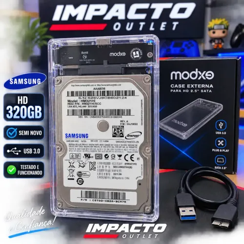 HD Samsung 320GB + Case Externa | SEMI NOVO