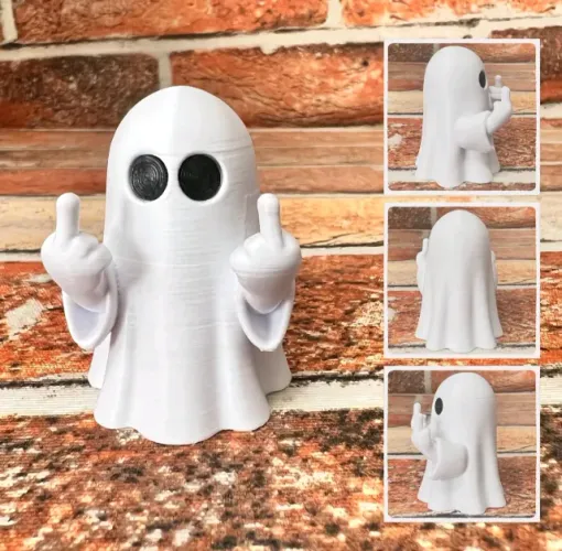 Mini Fantasma dedo do meio Enfeite Colecionável Impressão 3D | PARA FAZER PEDIDO