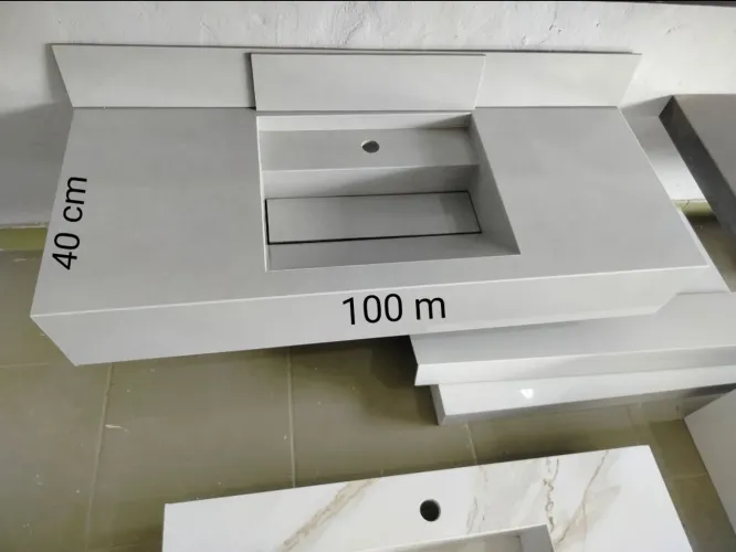 Pia esculpida em porcelanato- pronta entrega