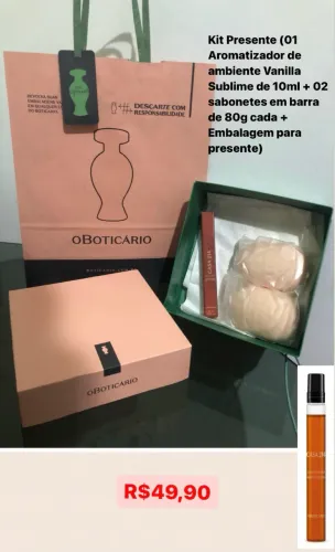 Kits para presentes O Boticário, a partir de R$49,90 (tenho outros também).