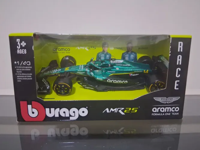 Miniatura F1 Bburago Aston Martin AMR25 #14 Fernando Alonso - Escala: 1/43
