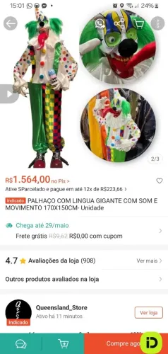 Palhaço com língua gigante e som