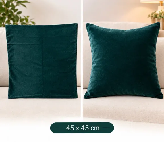 Capa de almofada veludo verde 45x45
