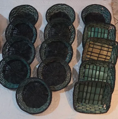 cestos organizadores artesanais de fibra natural ou sintética