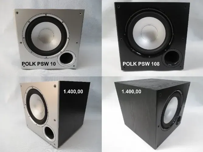 Subwoofer Ativo Polk Áudio PSW10 e Polk Audio PSW108, 10 Polegadas, 100 Watts
