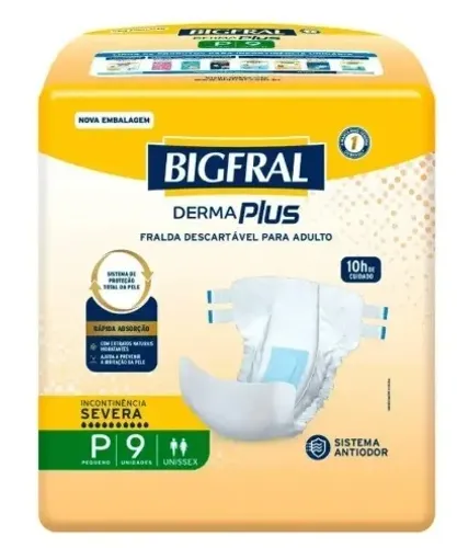 Fralda Geriátrica Bigfral Derma Plus Tamanho P