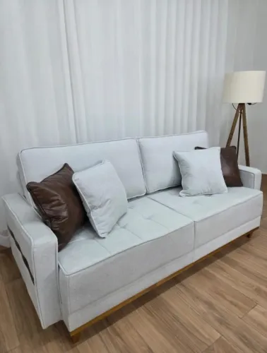 Sofá 3 Lugares Martins 2.00m  Linho Acquablock  Produto Novo!  Pronta Entrega!