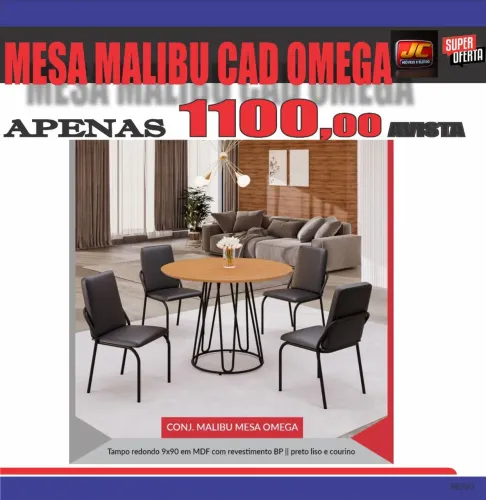 MESA MALIBU REDONDA 4 CADEIRAS