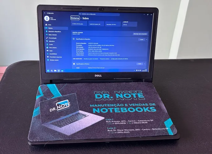 Notebook Dell - i3, 4gb de ram, 250gb SSD